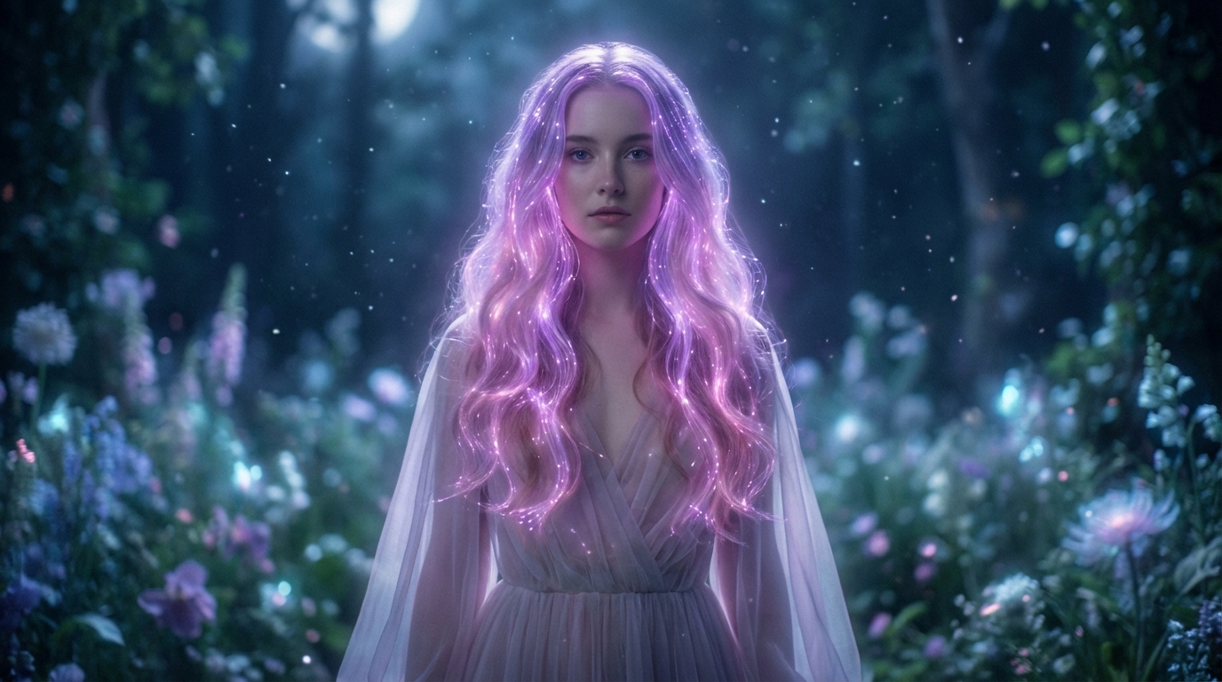 AI发光发丝修图：打造仙气飘飘的头发效果