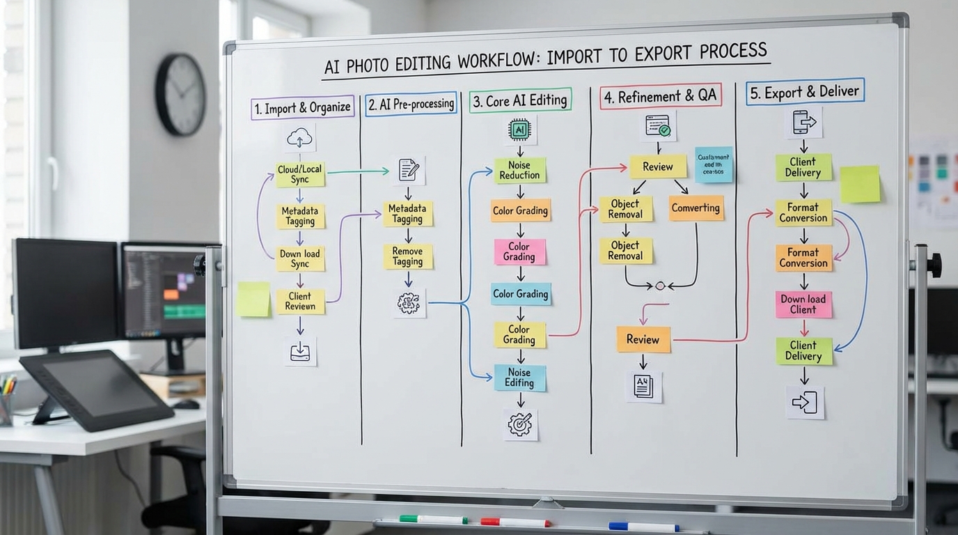 AI照片修图全流程：从导入到导出一条龙
