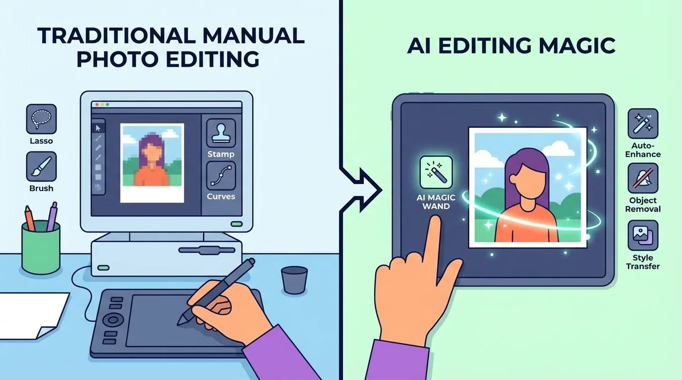 传统手动修图vs AI修图：到底哪个更好用？全面对比