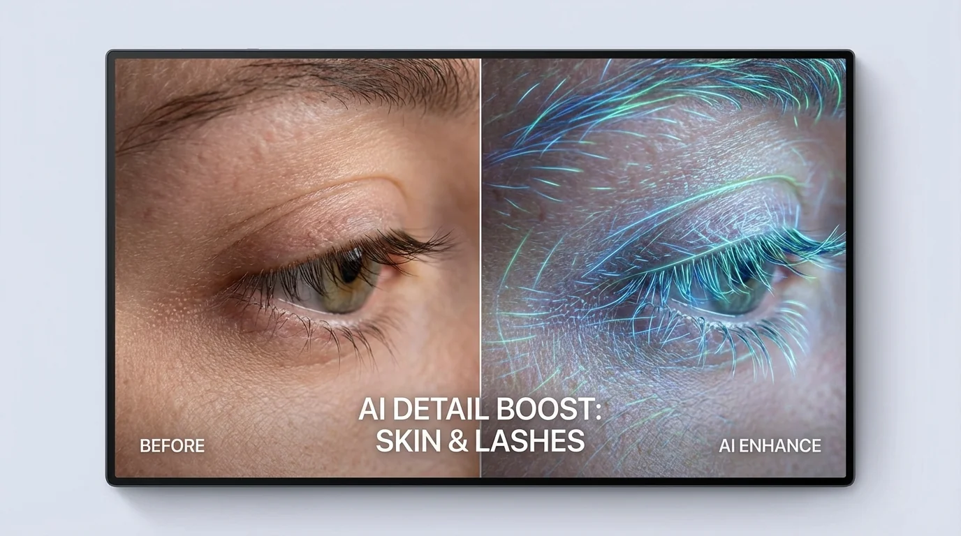 AI修图细节处理：毛孔、发丝、睫毛这些小地方怎么修