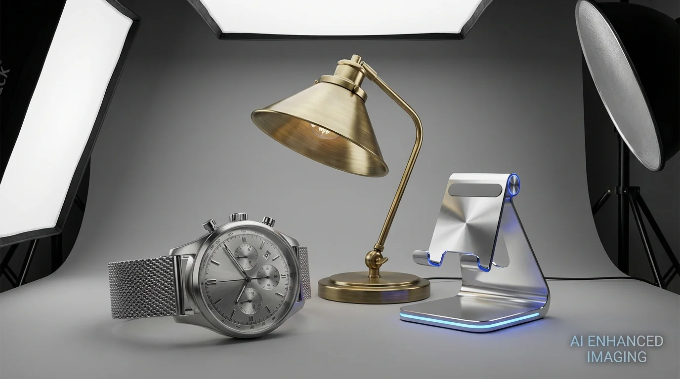 金属产品AI修图技巧：不锈钢、铝合金、黄铜质感怎么修