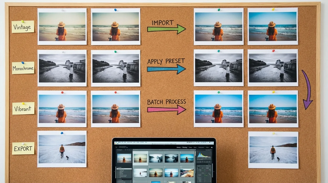 AI修图模版怎么用？一套模版批量出图的技巧