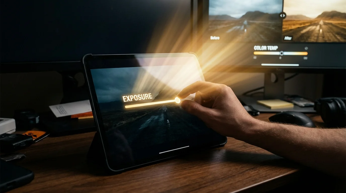 AI修图光线调整：暗光、过曝、色温一键修正