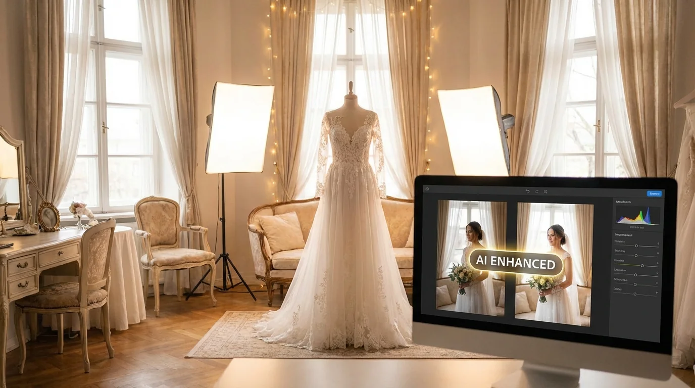 AI婚纱摄影修图：新人照片从粗修到精修的完整方案