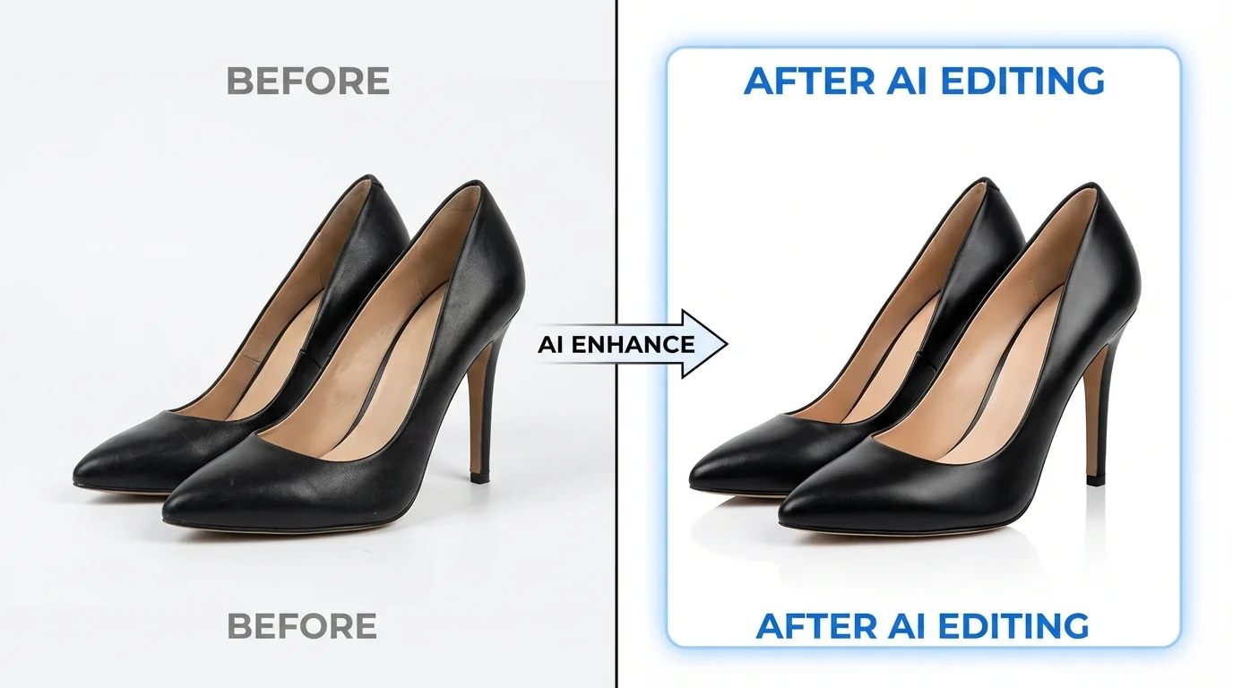 女鞋产品图AI修图指南：电商卖家拍完直接出主图的方法