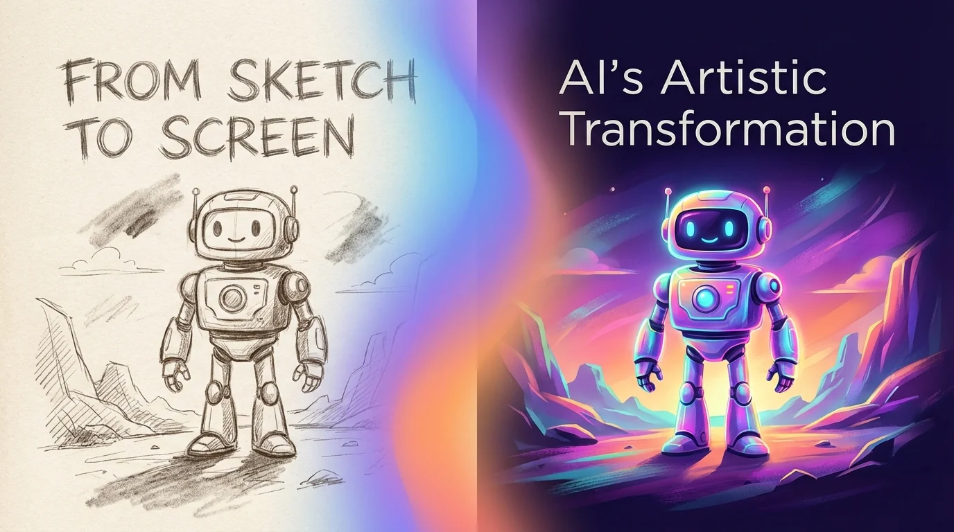 AI修图草图变成品：从涂鸦到精美插画的完整流程 - FlowPix