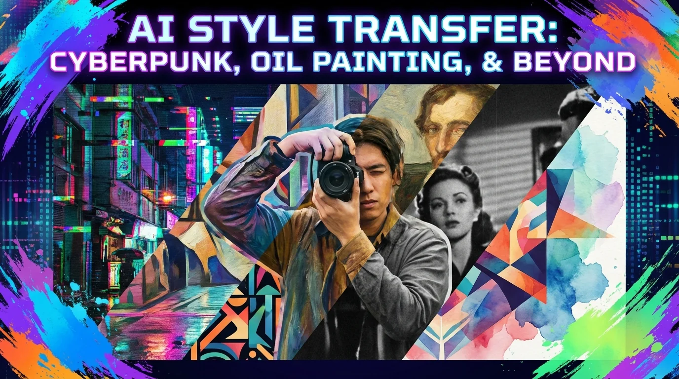 AI风格修图大全：赛博朋克、胶片、油画一键切换 - FlowPix