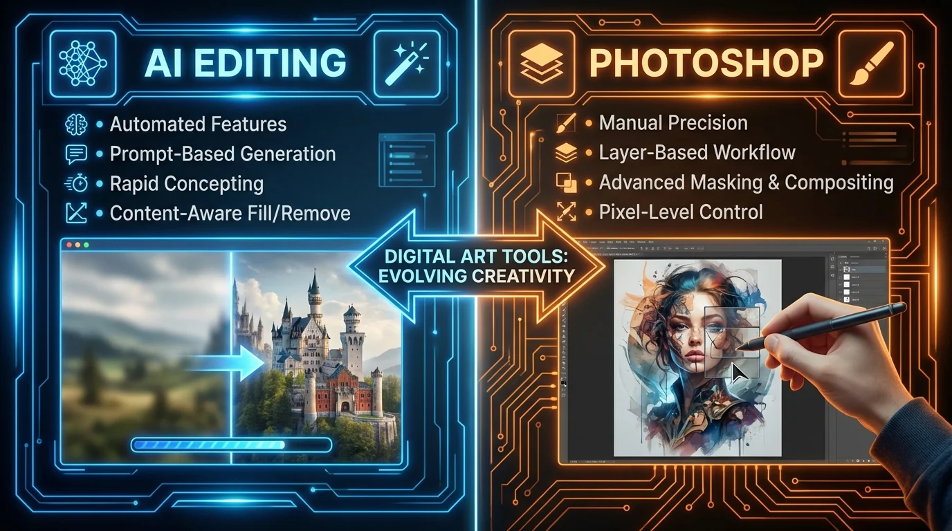 AI修图vs传统PS修图：2026年到底该选哪个 - FlowPix