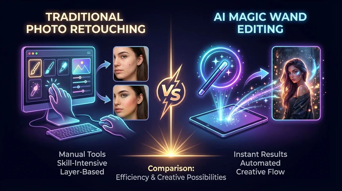 AI修图vs魔法修图：哪类工具更适合你的修图需求 - FlowPix