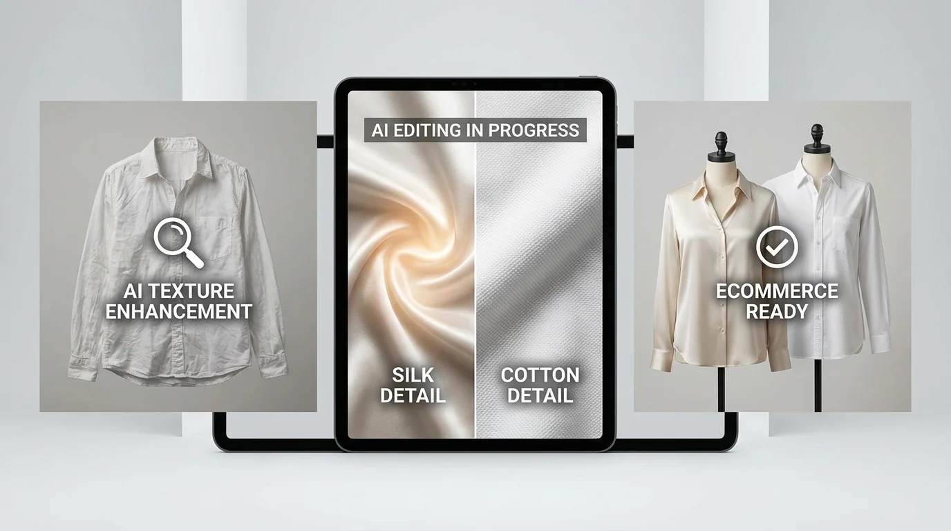 AI修图怎么处理布料纹理？服装电商修图实战指南 - FlowPix