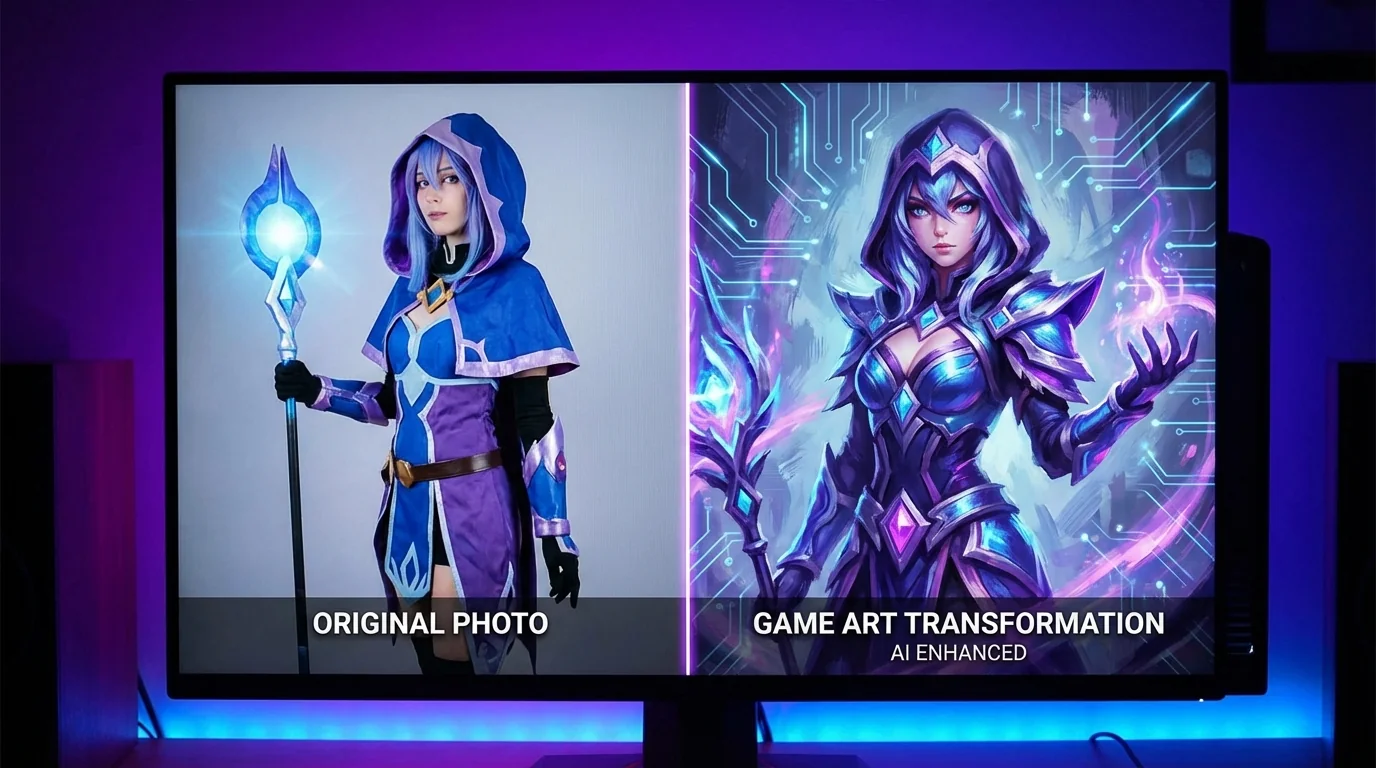 Cosplay照片AI修图：让你的cos照片更像游戏原画 - FlowPix