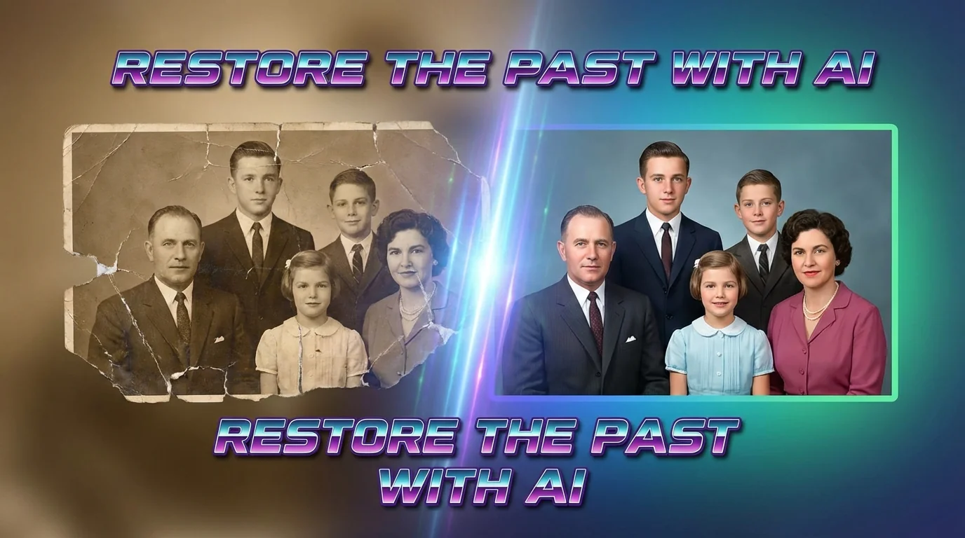 用AI修复照片的完整流程：破损老照片也能救回来 - FlowPix