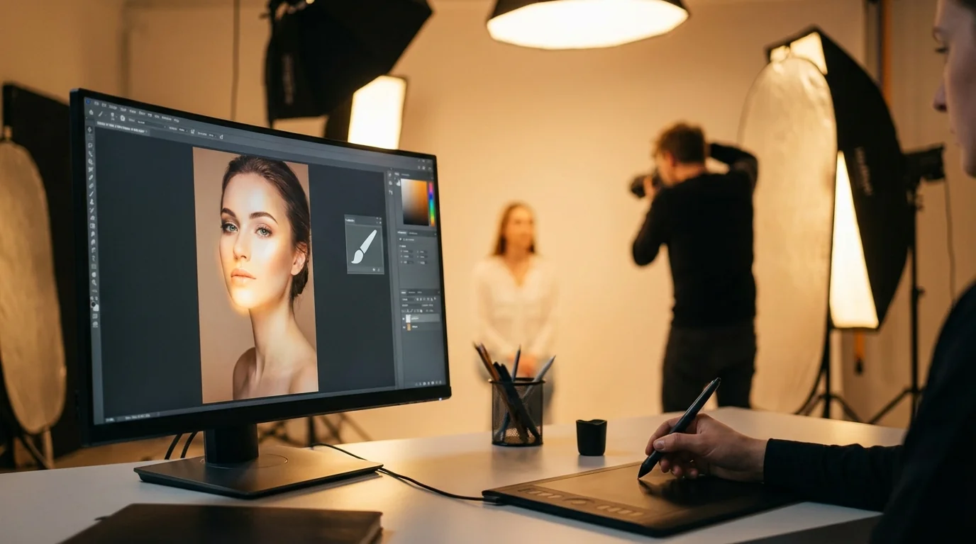 写真照片AI修图：影楼级精修效果自己在家就能做 - FlowPix