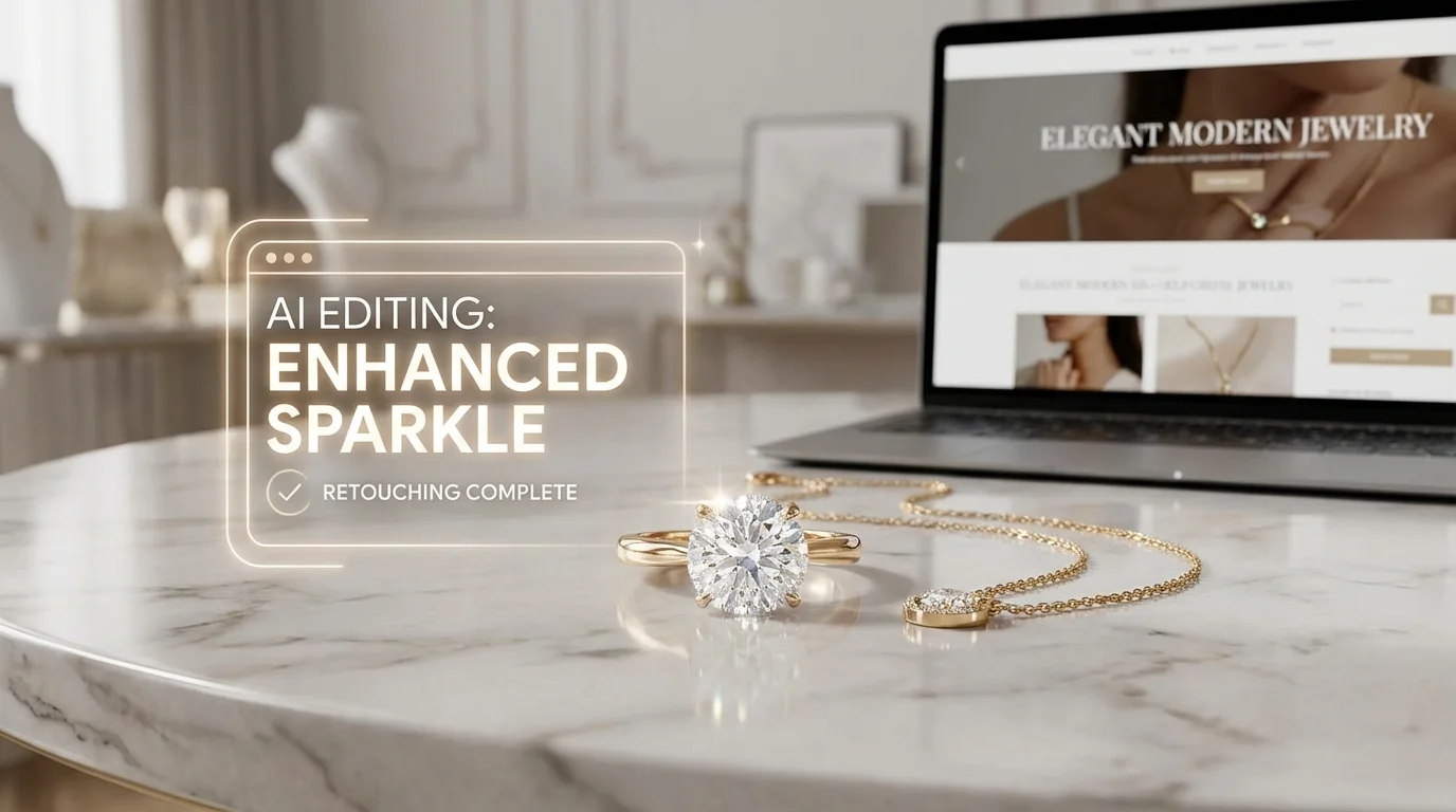 AI修图修首饰照片：戒指项链耳环拍得更闪的技巧 - FlowPix