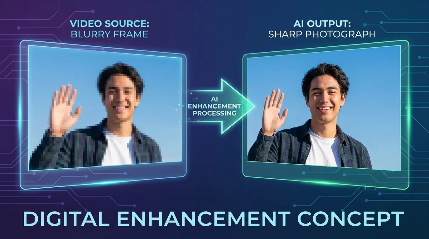 AI修图修视频截图：把模糊视频帧变成高清照片 - FlowPix