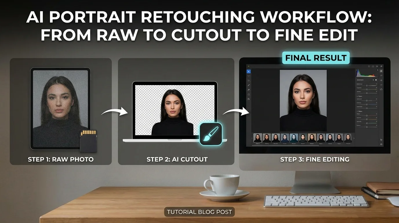 AI修图人像修图怎么做？从抠图到精修的全流程拆解