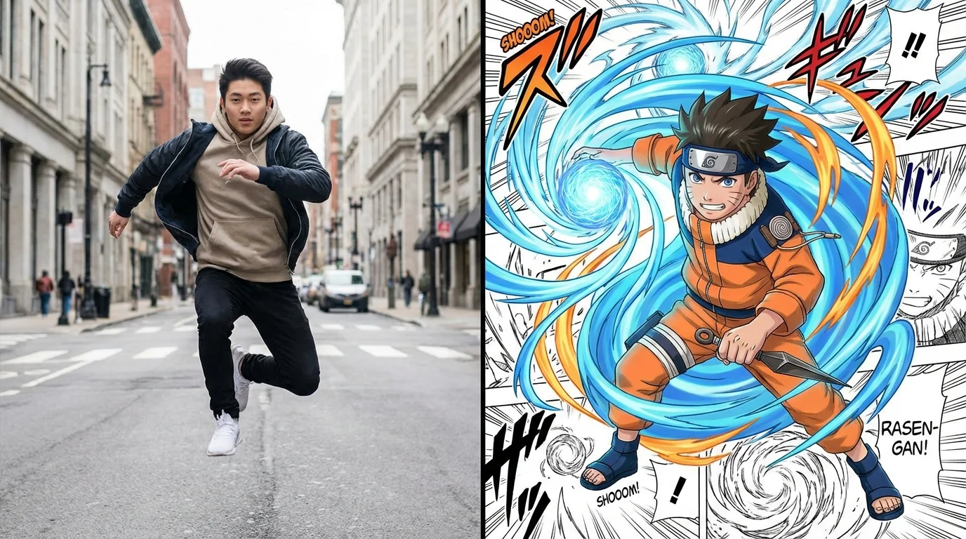 火影忍者风格AI修图：把照片变成动漫角色的玩法 - FlowPix