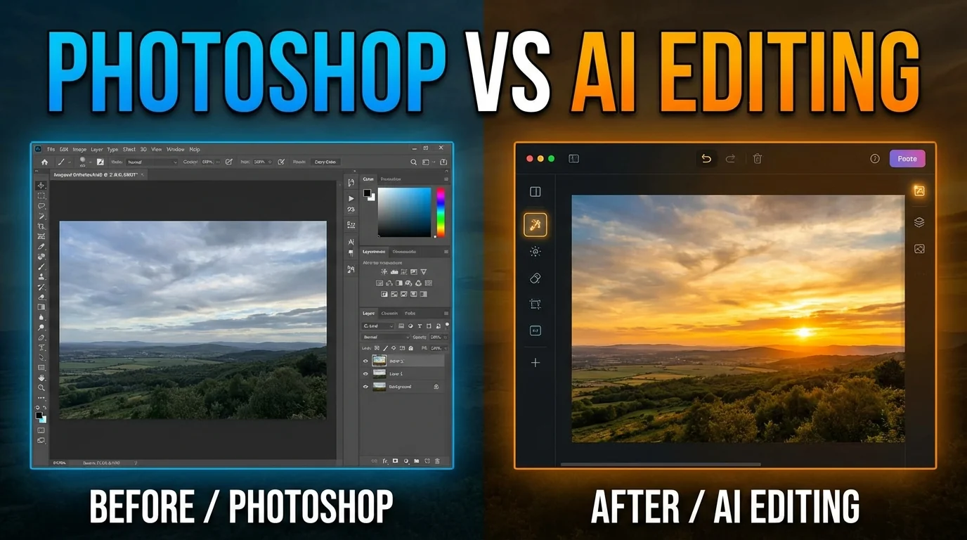 PS修图对比AI修图：同一张图两种修法效果实测 - FlowPix