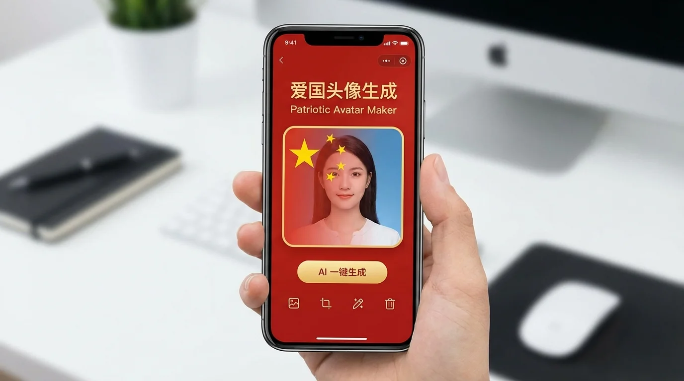 AI修图加国旗元素：国庆头像和爱国主题图片制作教程 - FlowPix