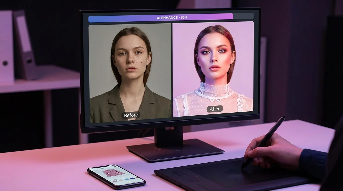 AI修模特图实战：服装电商模特照片精修完整方案 - FlowPix