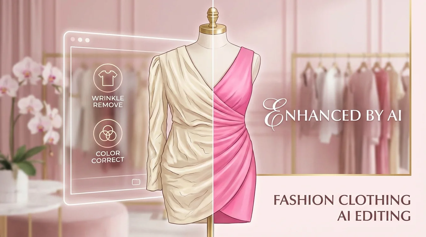 服装照片AI修图：衣服褶皱色差模特精修一篇搞定 - FlowPix