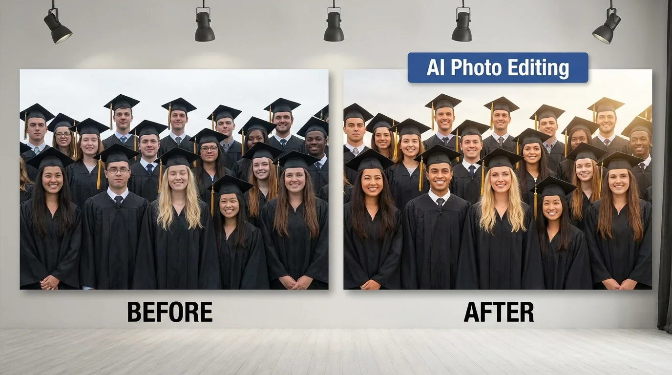 群体照片AI修图攻略：合照团建毕业照一次全搞定 - FlowPix