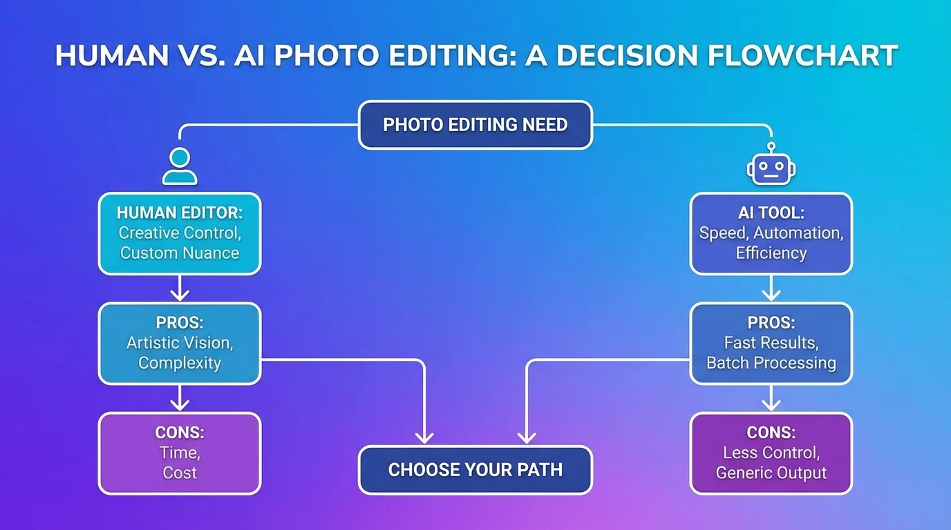 人工修图和AI修图的取舍之道：哪些场景该用哪个 - FlowPix