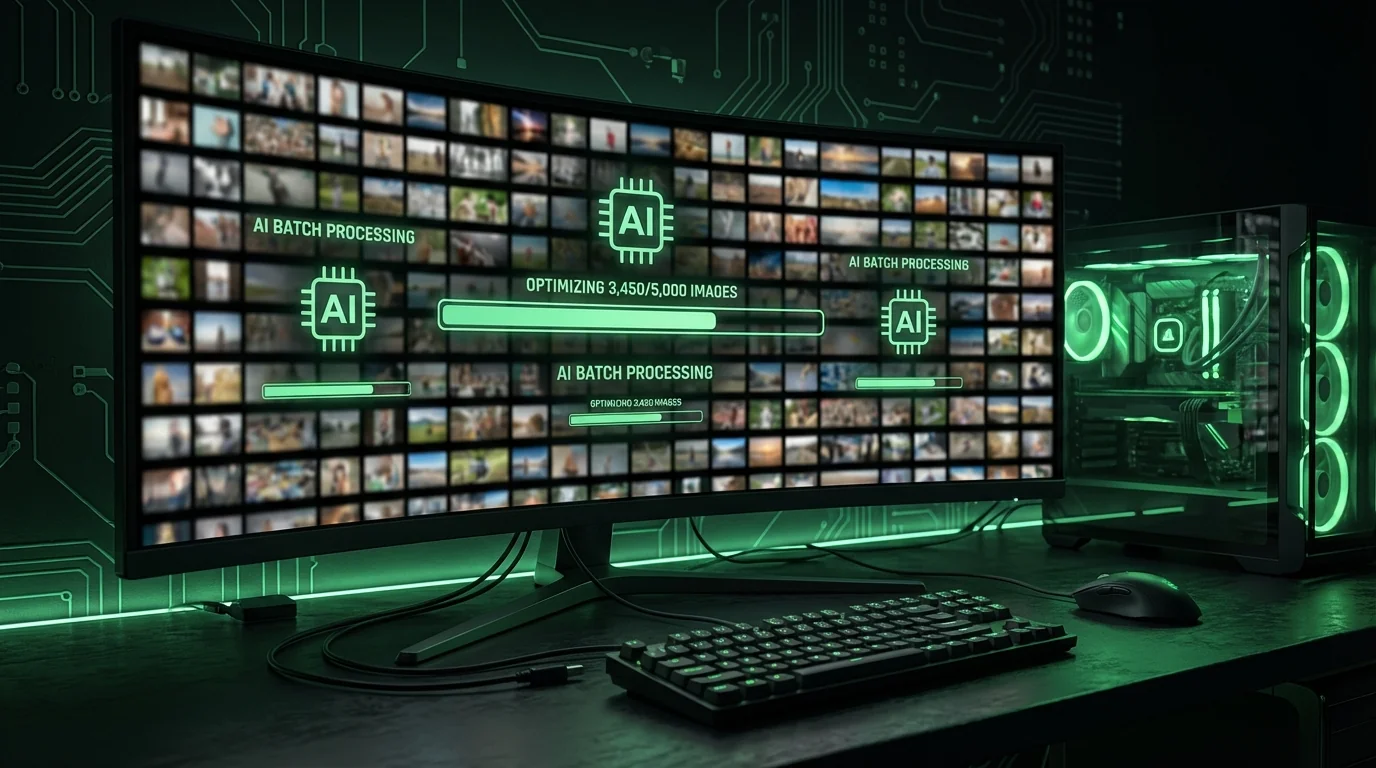 电脑AI修图批量处理：一次性修完上千张图的操作方案 - FlowPix