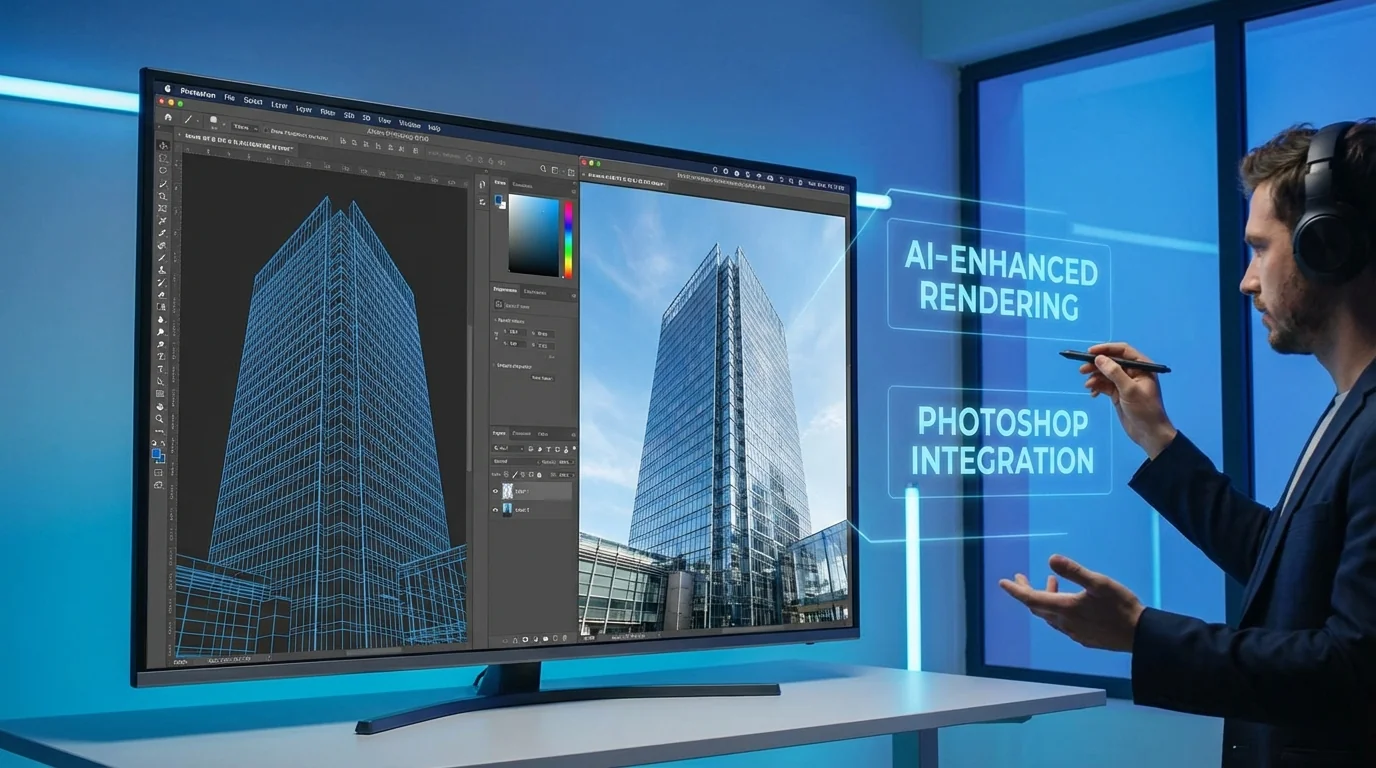 PS配合AI修图做工程图片：建筑设计效果图后期方案 - FlowPix