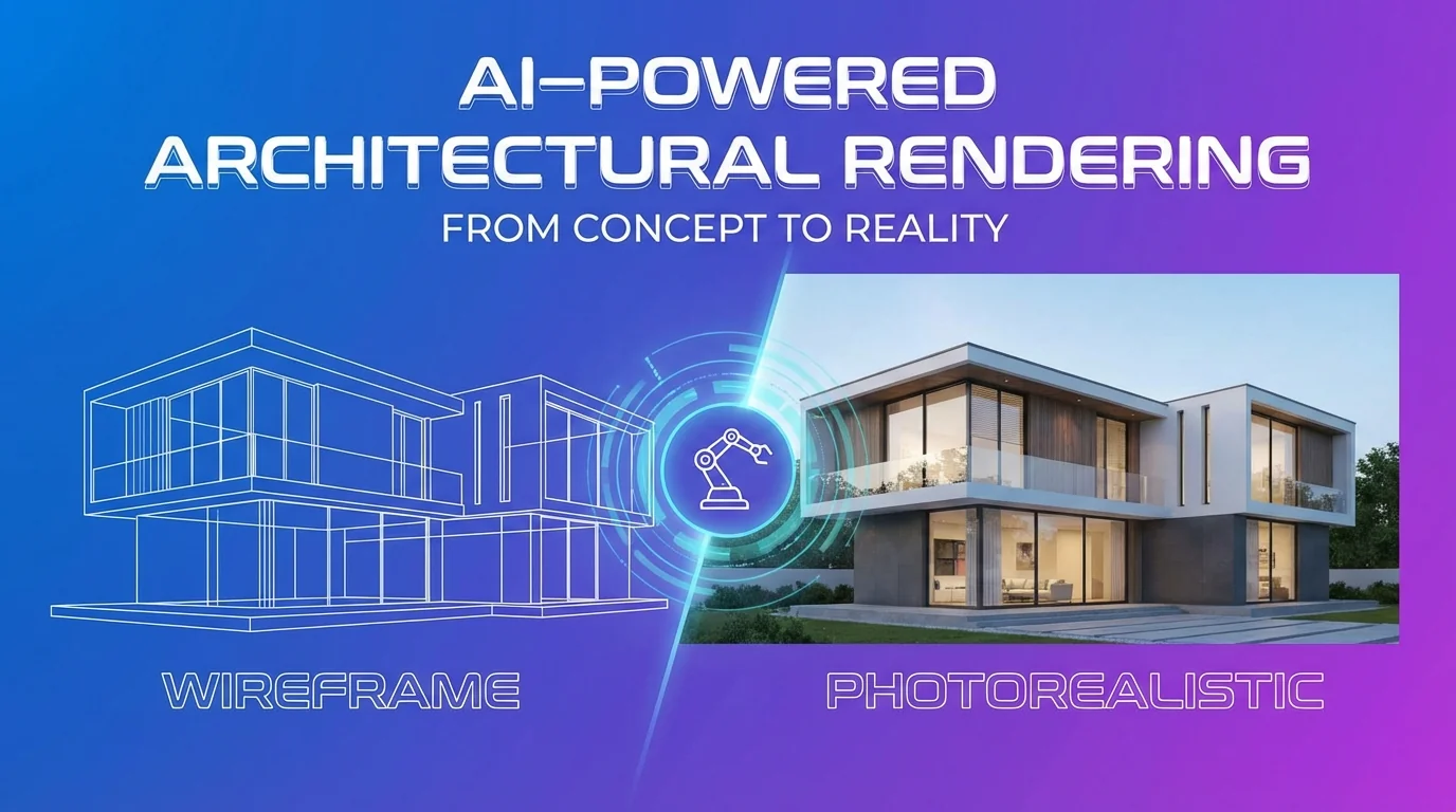 渲染图AI修图：建筑效果图和3D渲染后期处理技巧 - FlowPix