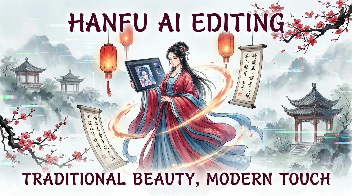 AI古风修图：汉服国风照片的后期修图完整方案 - FlowPix