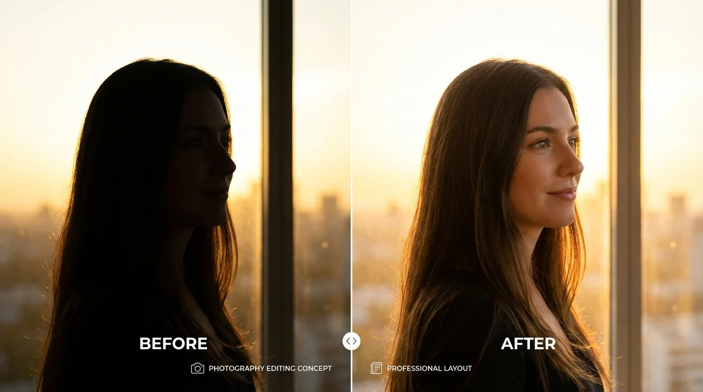 AI逆光修图怎么救？背光人像一键修复实操 - FlowPix