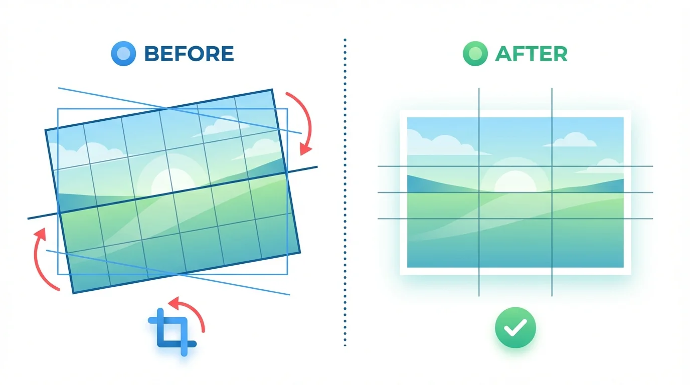 AI修图怎么调角度？倾斜校正和构图优化完整教程 - FlowPix