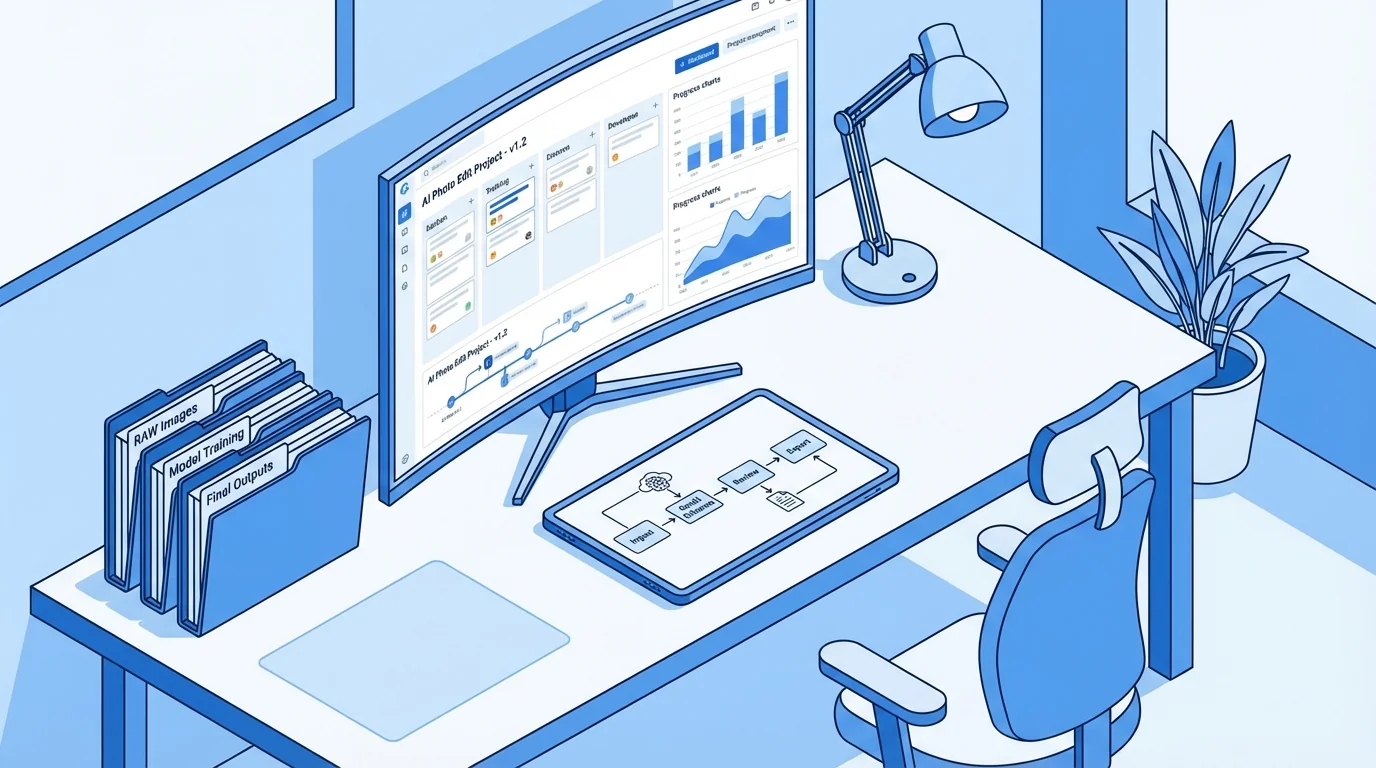 AI修图工程文件怎么管理？项目化修图工作流指南 - FlowPix