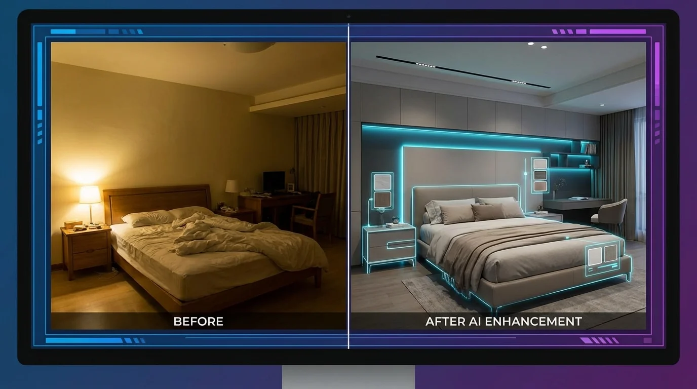 AI修家具照片怎么修？床和室内场景的AI修图技巧 - FlowPix