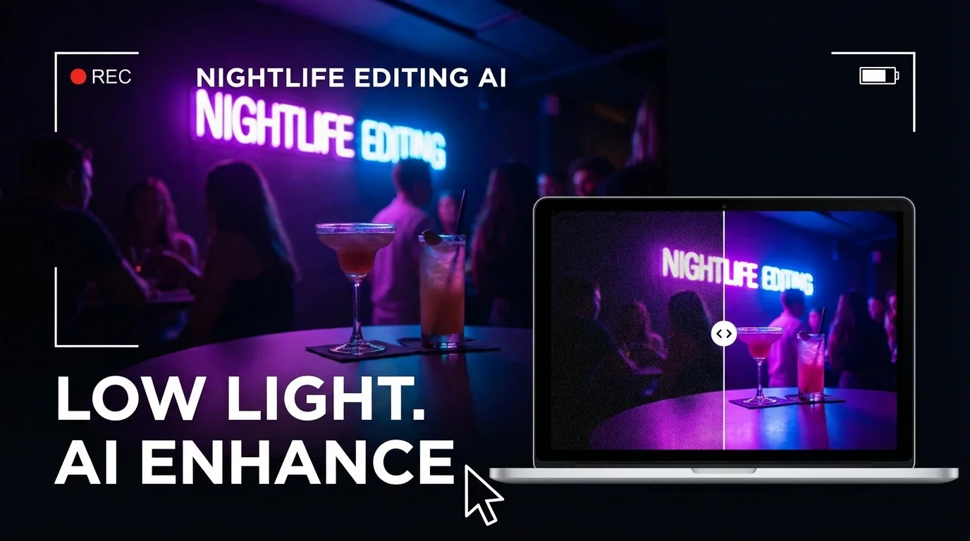 酒吧夜店照片AI修图：暗光环境出片的后期方案 - FlowPix