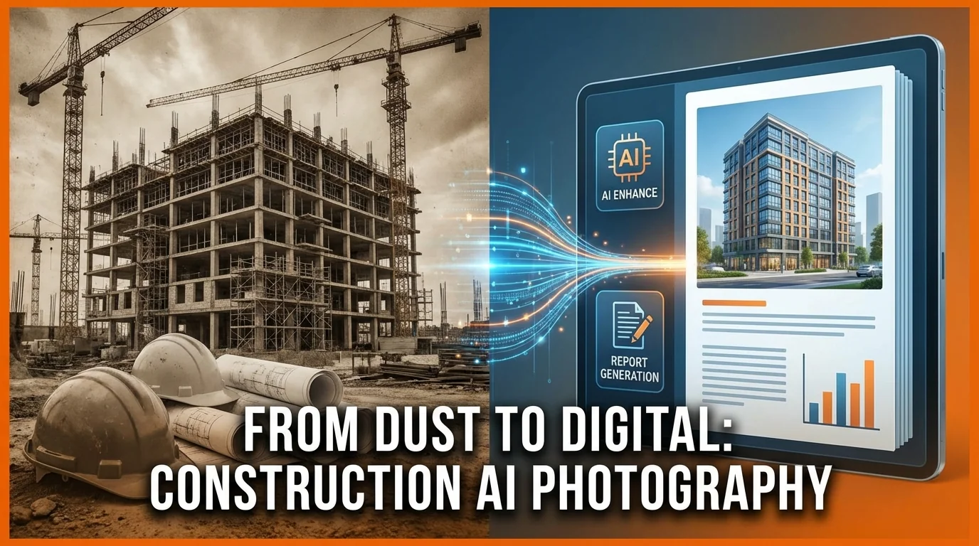 工地照片AI修图：施工现场记录照秒变汇报材料 - FlowPix