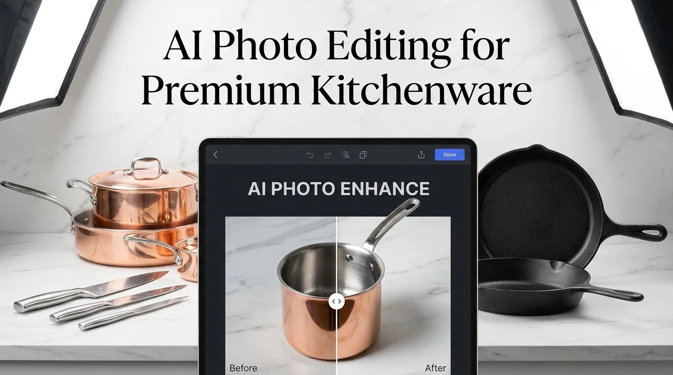 厨具照片AI修图：锅碗瓢盆拍出高级感的技巧 - FlowPix