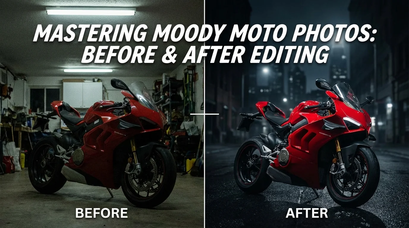 摩托车照片AI修图：让你的爱车照片帅到炸裂的后期技巧 - FlowPix