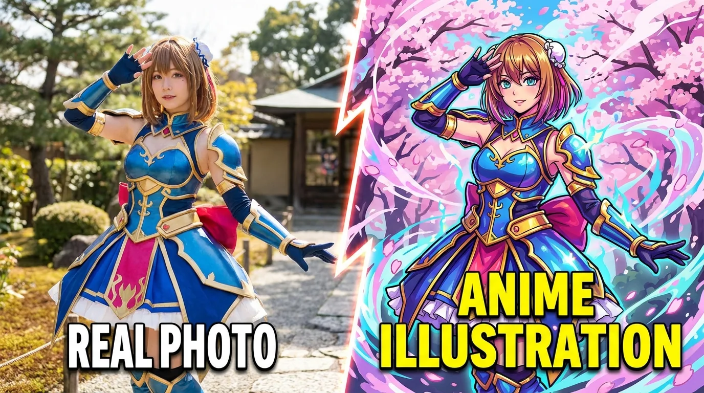 Cosplay照片AI修图：让COS图更接近二次元的后期技巧 - FlowPix