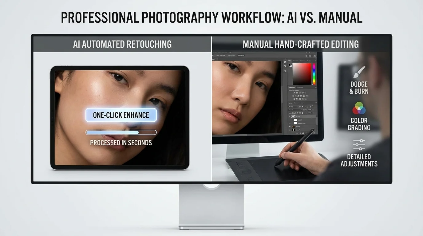 修图后期全用AI行不行？人工vs AI修图后期实测 - FlowPix