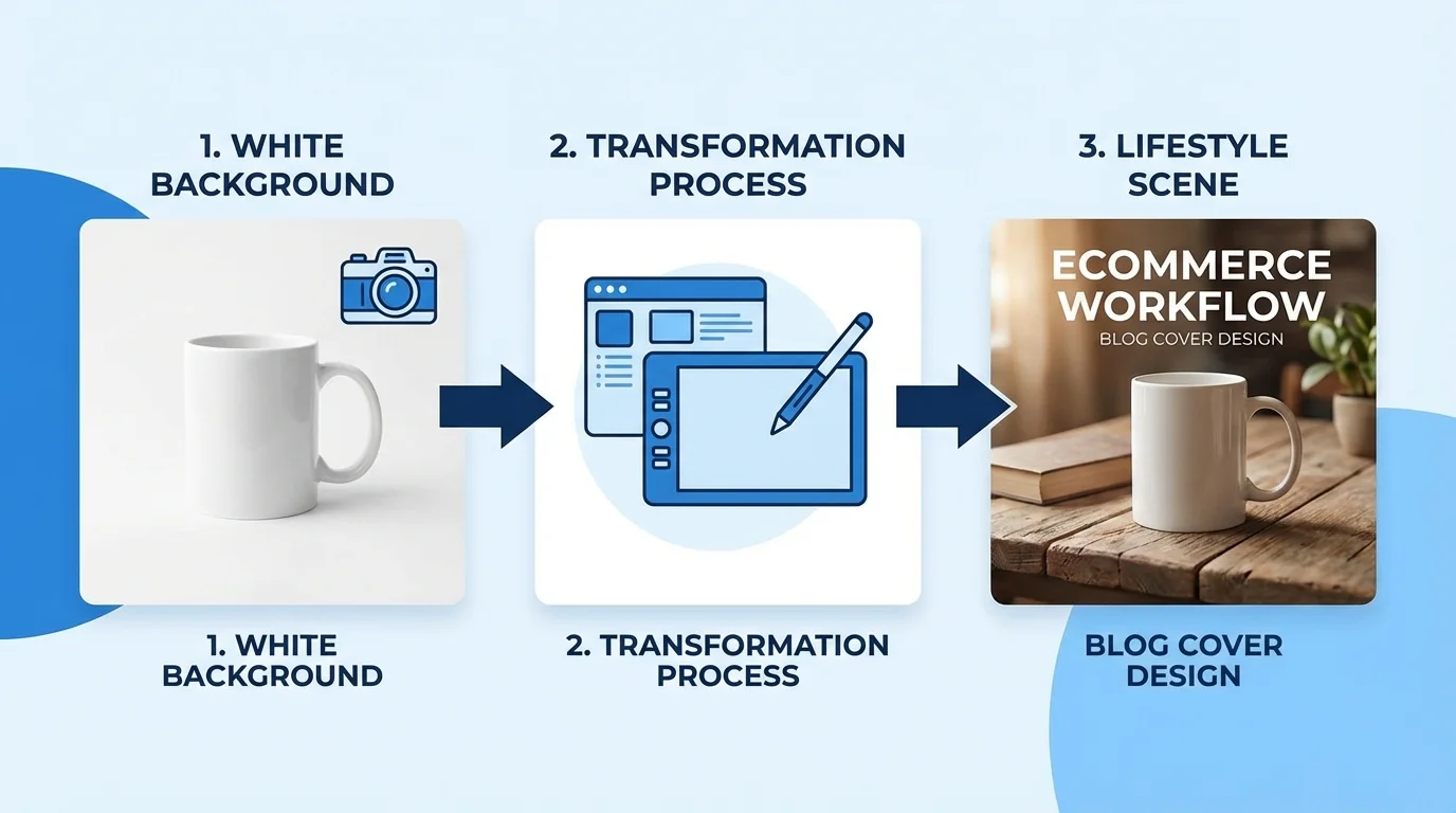 商品图AI修图进阶：从白底到场景图的全链路AI方案 - FlowPix