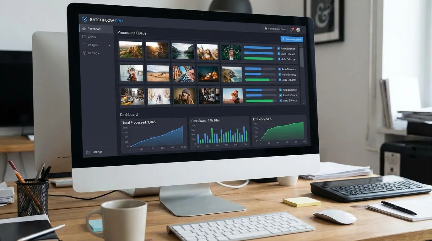 图库AI修图：批量处理素材图让效率翻10倍 - FlowPix