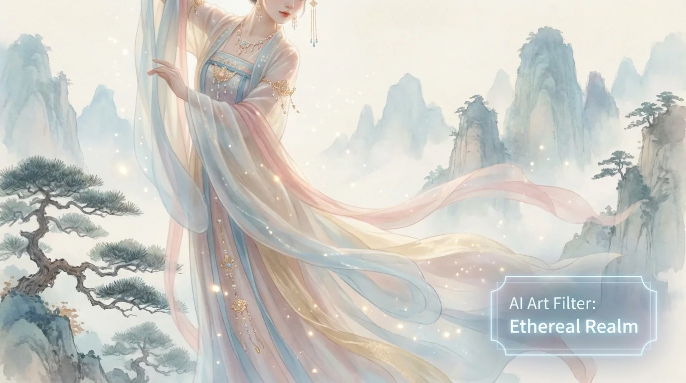 神女风AI修图：仙气飘飘的古风神女照后期方案 - FlowPix