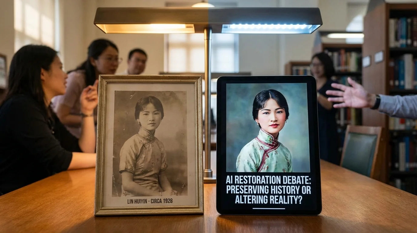 林徽因AI修图火了！AI修复历史人物照片到底行不行 - FlowPix