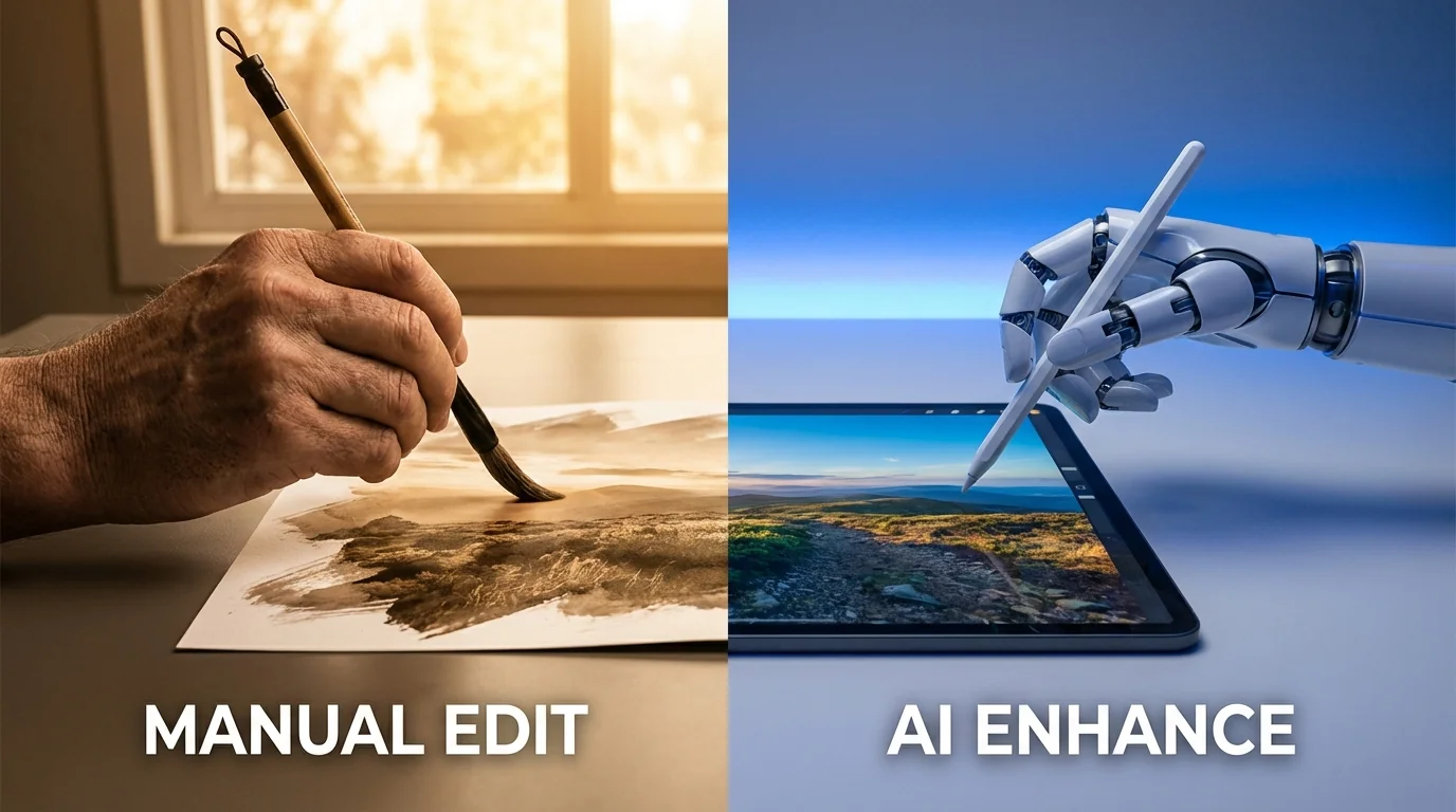 人工修图对比AI修图：同一张图两种修法到底差多少 - FlowPix