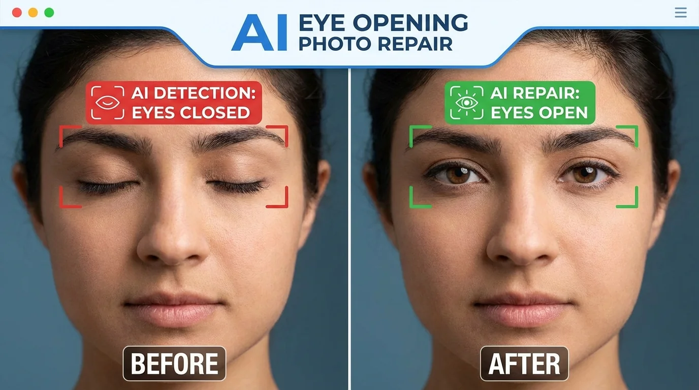 AI修图闭眼怎么救？让闭眼照片自然睁开的实操教程