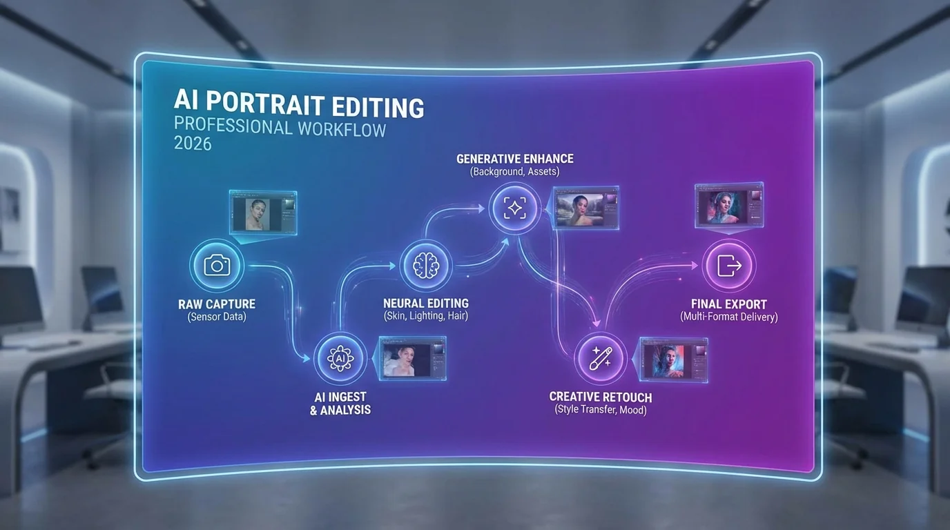 AI人像修图专业工作流：2026年从拍照到精修的完整方案 - FlowPix