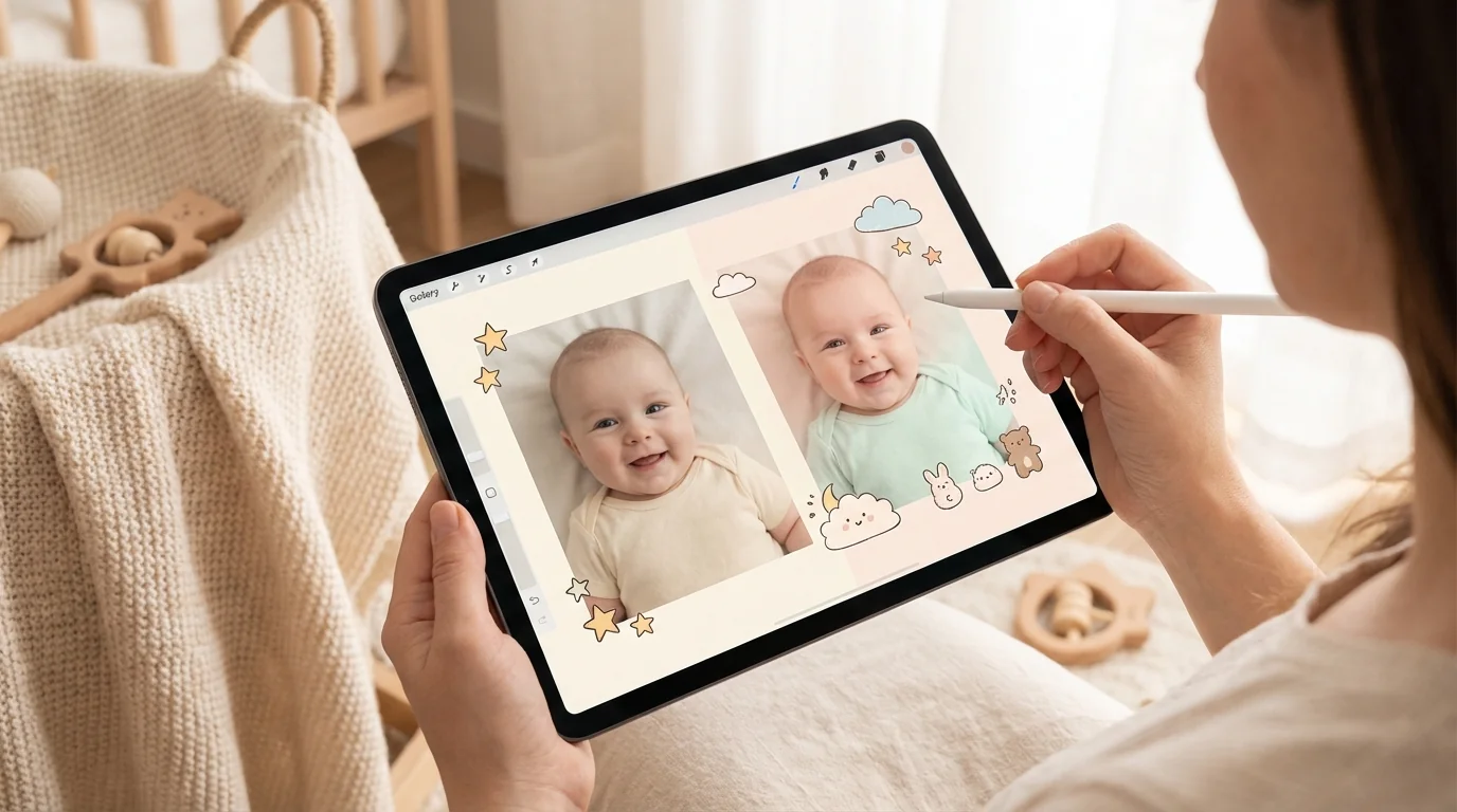 儿童照片AI修图：宝宝成长照修得自然又可爱的技巧 - FlowPix