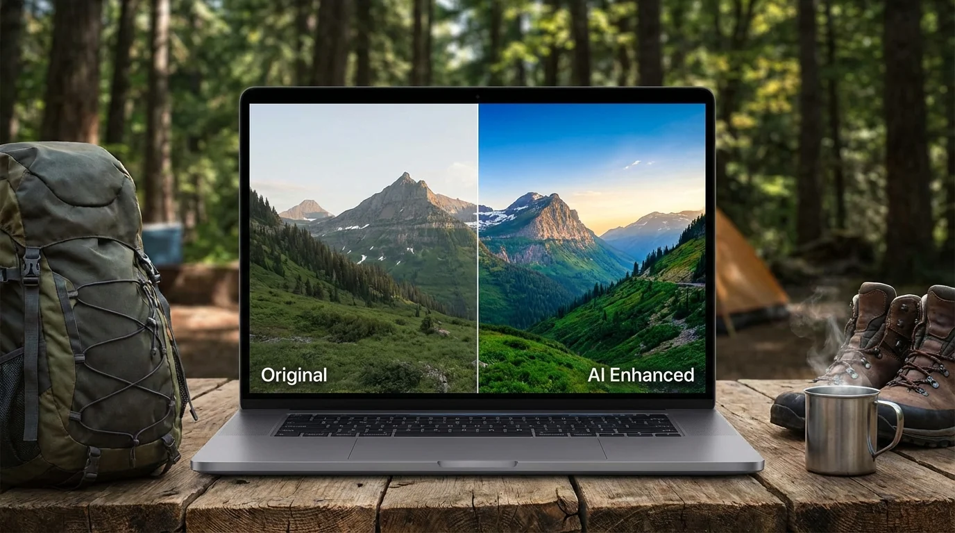 户外照片AI修图：徒步露营爬山照片后期全攻略 - FlowPix